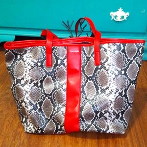 Tahari and faux python handbag